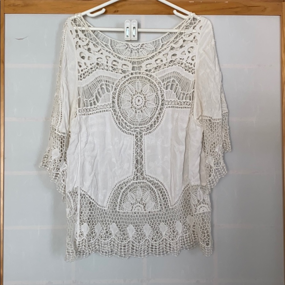 Crotchet beach coverup top